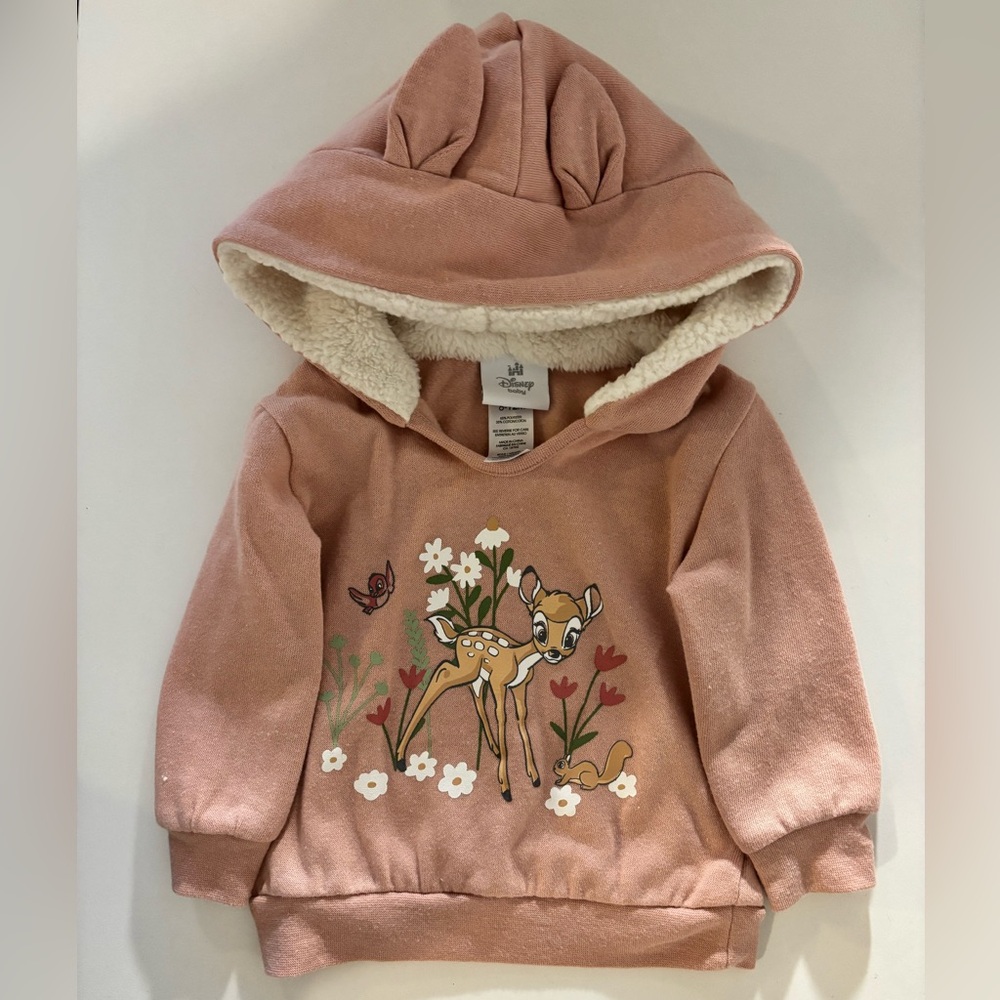 Disney Kids Blush Hoodie with Bambi and Floral Design